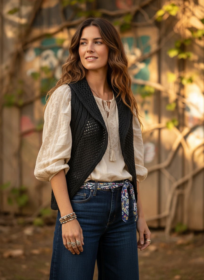 Black Sun Vest Three-Quarter View