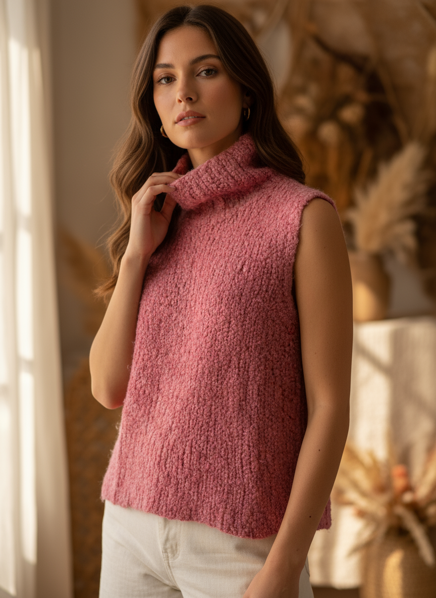 Blush Dawn Turtleneck Detail