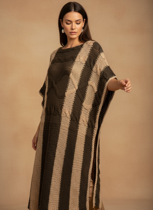 Desert Stripes Poncho Detail