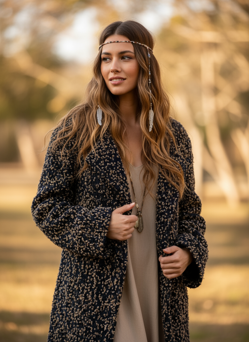 Midnight Pebbles Coat Detail