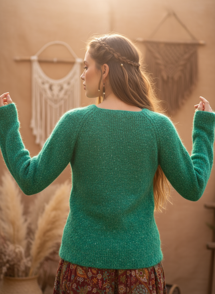 Turquoise Blouse Back View