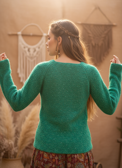 Turquoise Blouse Back View