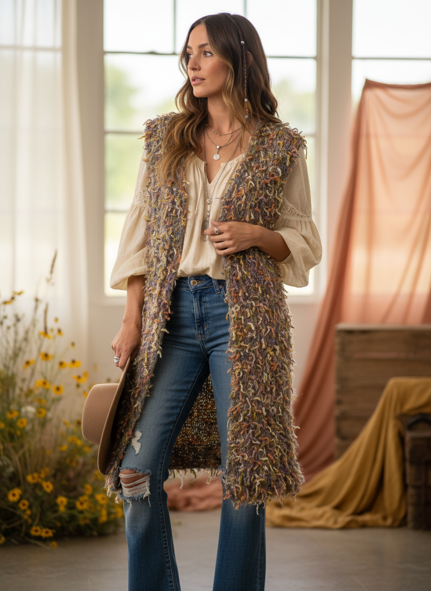 Wild Meadow Vest Three-Quarter View